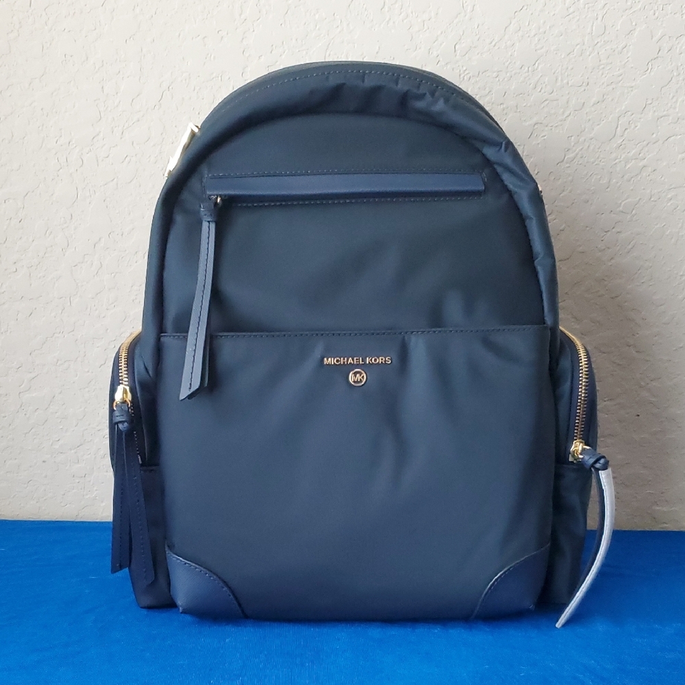 NWT Michael Kors Navy and Gold Large Prescott Men's Backpack